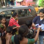 Suchitra S Rao distributing relief supplies to People during Chennai Floods 2015